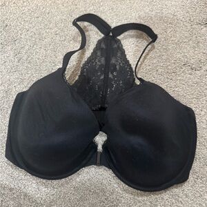 VS Black Lace Racerback Demi Front Bra 34DDD Lingerie Vintage Inspired